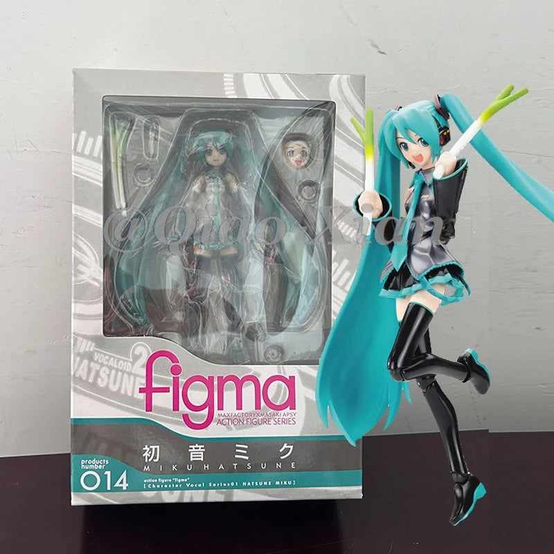 14cm Anime Hatsune Miku Figma 014 Joint Movable Face Change Boxed Doll PVC Action Figure Cute Model Toys Birthday Gift For Girls 14cm Anime Hatsune Miku Figma 014 Joint Movable Face Change Boxed Doll PVC Action Figure Cute Model Toys Birthday Gift For Girls
